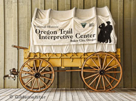 Oregon Trail Interpretive Center covered wagon